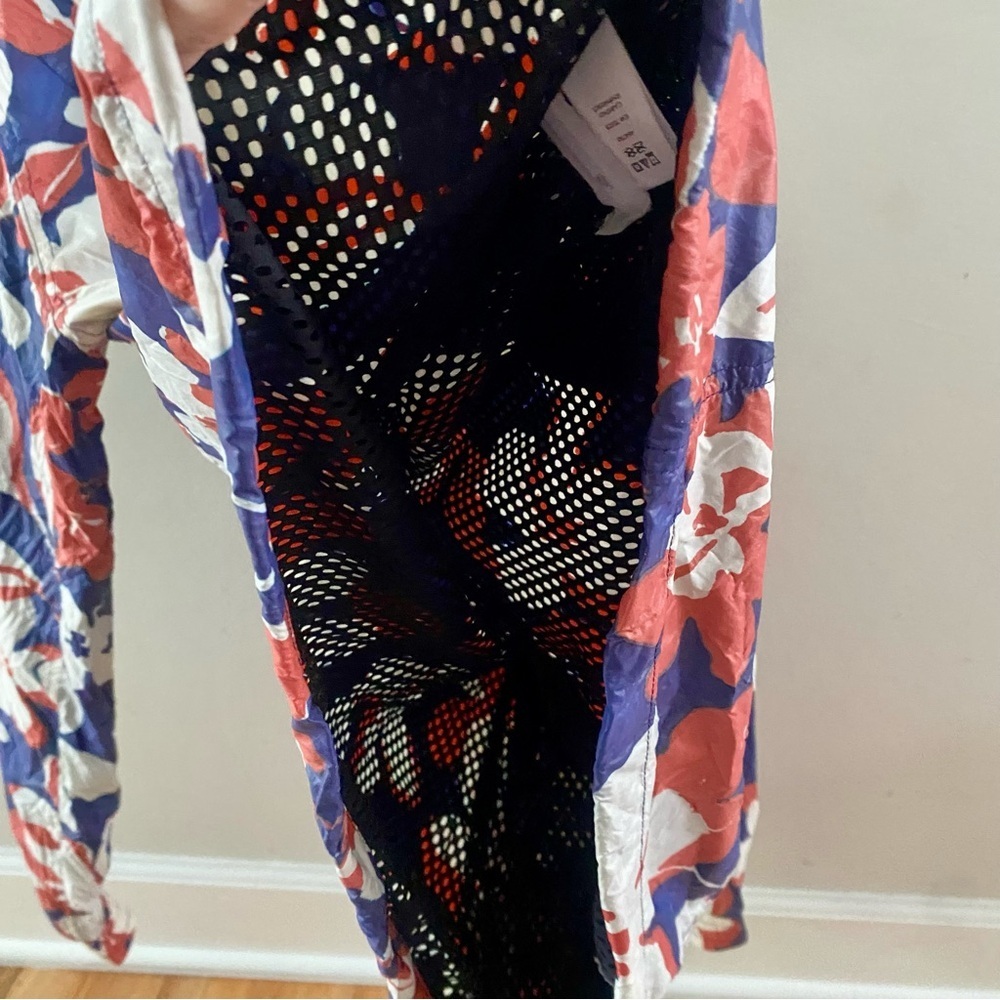 Lou & Grey Form Wanderweave Windbreaker 1/4 Zip Jacket Size Medium Floral Purple - Picture 3 of 7